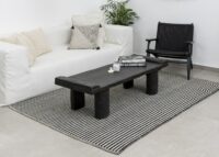 שטיח מלבני דגם סטטיק פסים שחור